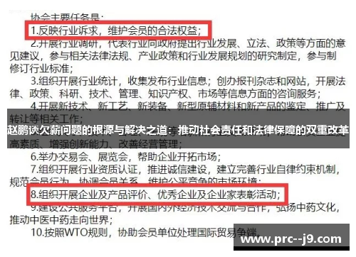 赵鹏谈欠薪问题的根源与解决之道：推动社会责任和法律保障的双重改革